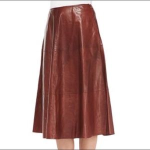 Lafayette 148 New York Glazed Lambskin Skirt